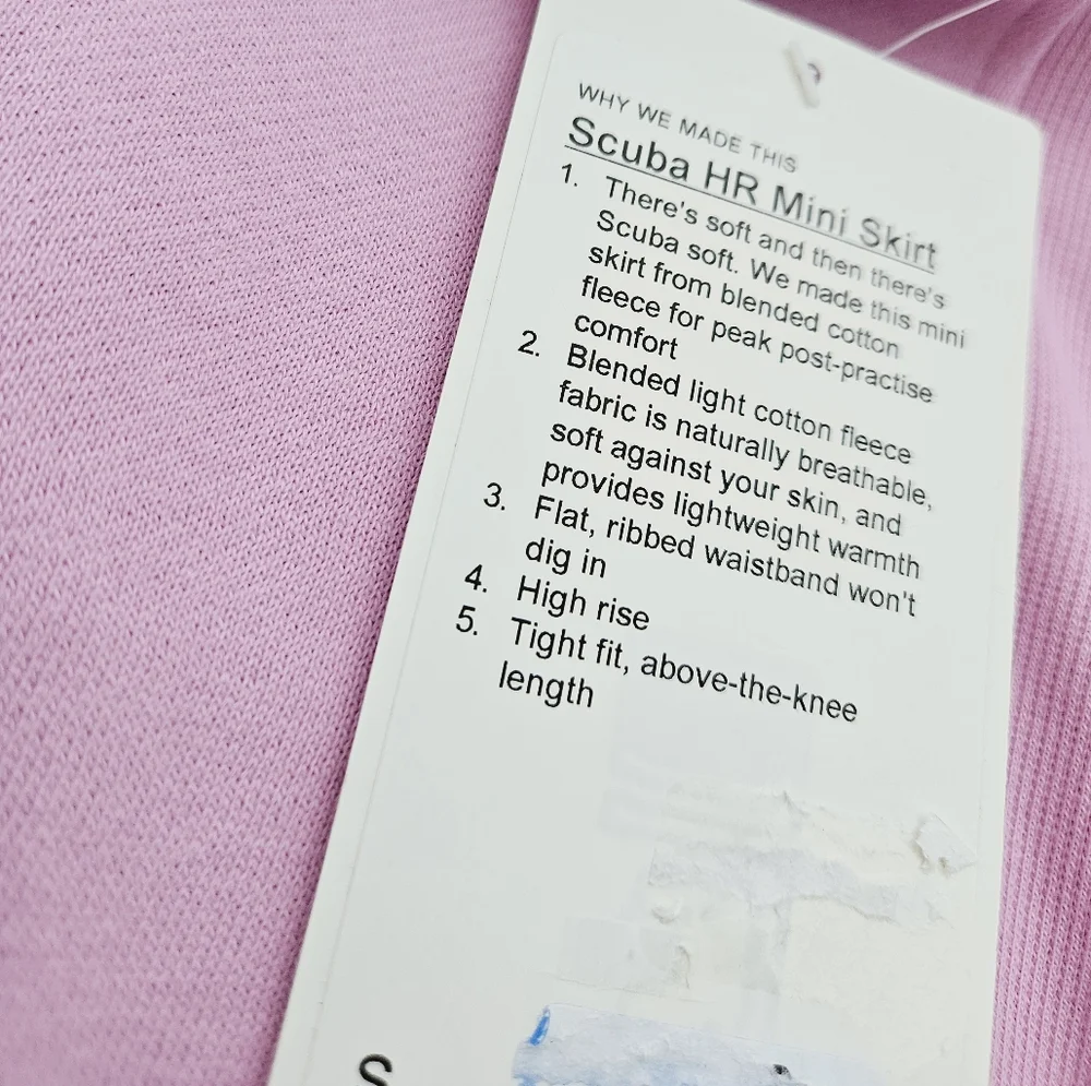 New Lululemon Scuba High Rise Mini Skirt | Vita Pink | S - Picture 7 of 7